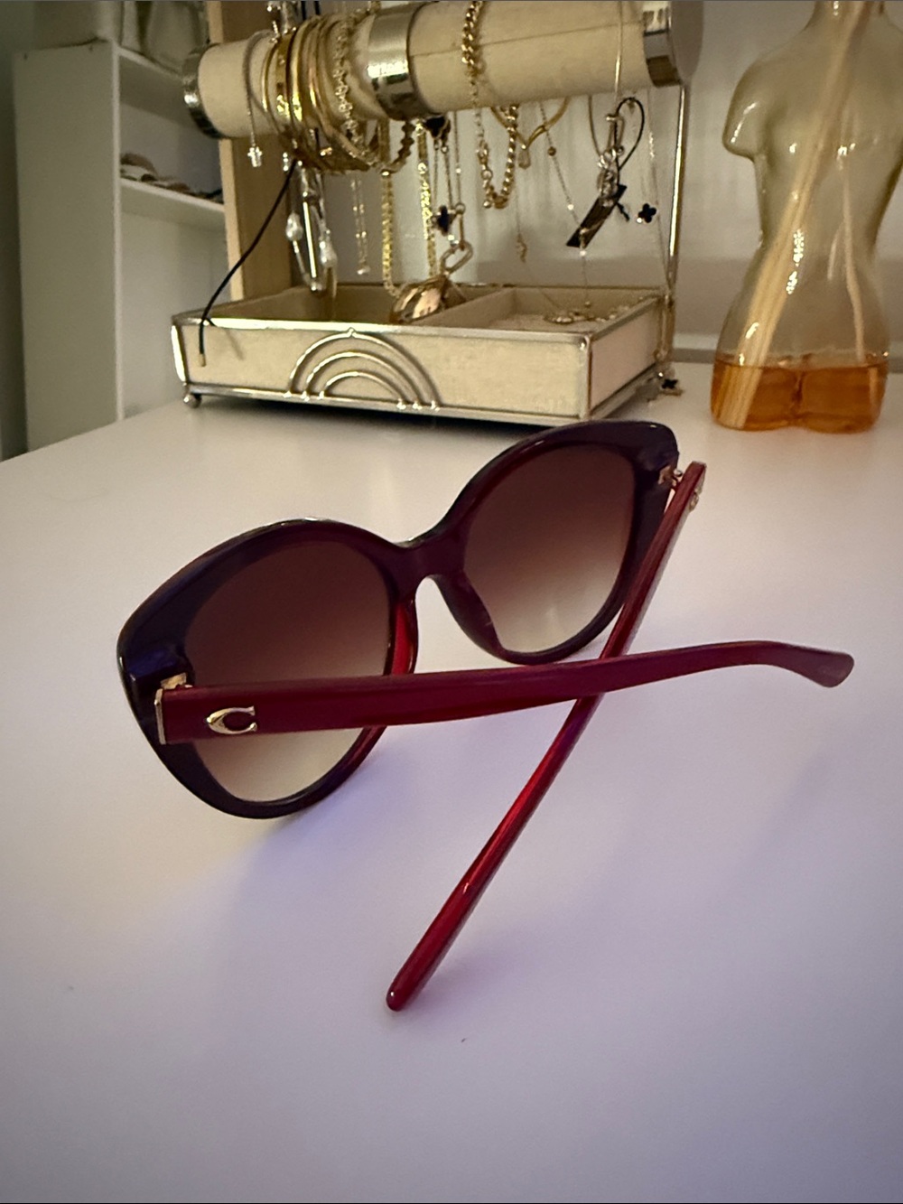 Coach Women's Oversized Sunglasses - Burgundy Gradient - Picture 2 of 2